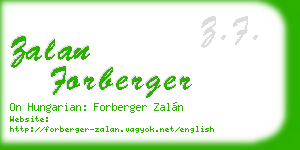 zalan forberger business card