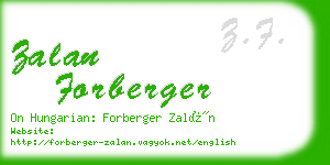 zalan forberger business card